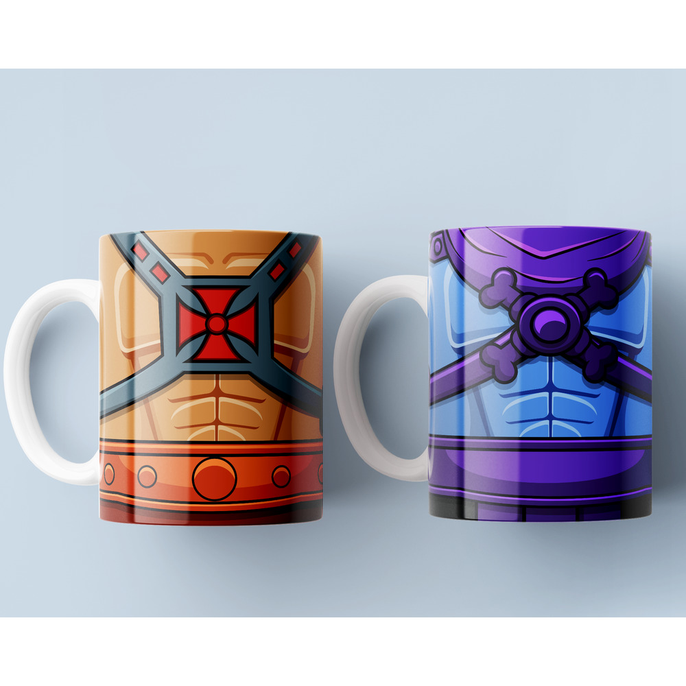 SKELETOR & HE-MAN Masters of the Universe Motu 11oz Coffee Mug 2pcs/Set